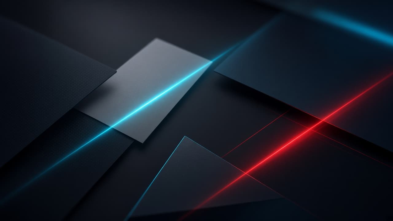 Abstract cyan and crimson artboard atmosphere for a product brand system case study