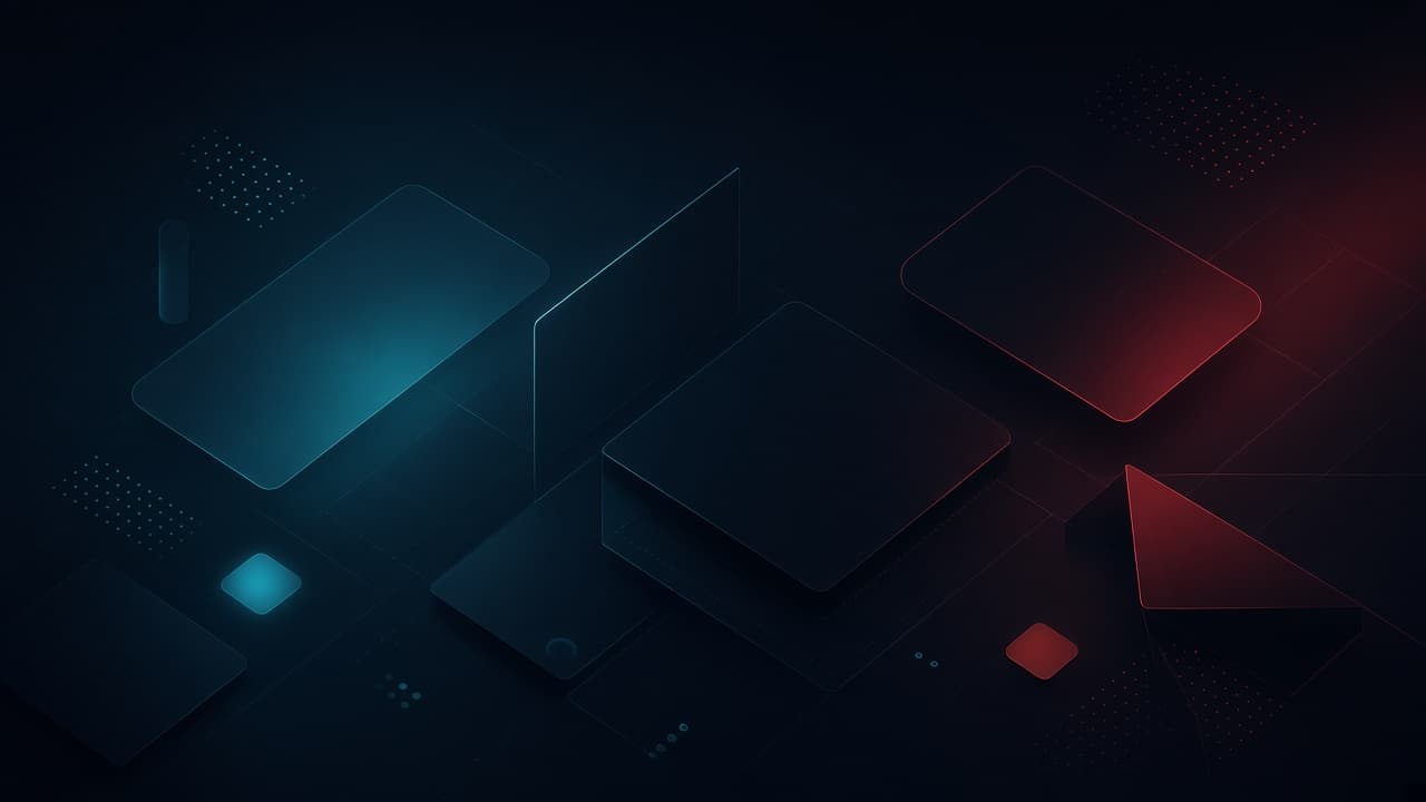 Abstract geometric component-grid atmosphere for a UI kit design system case study