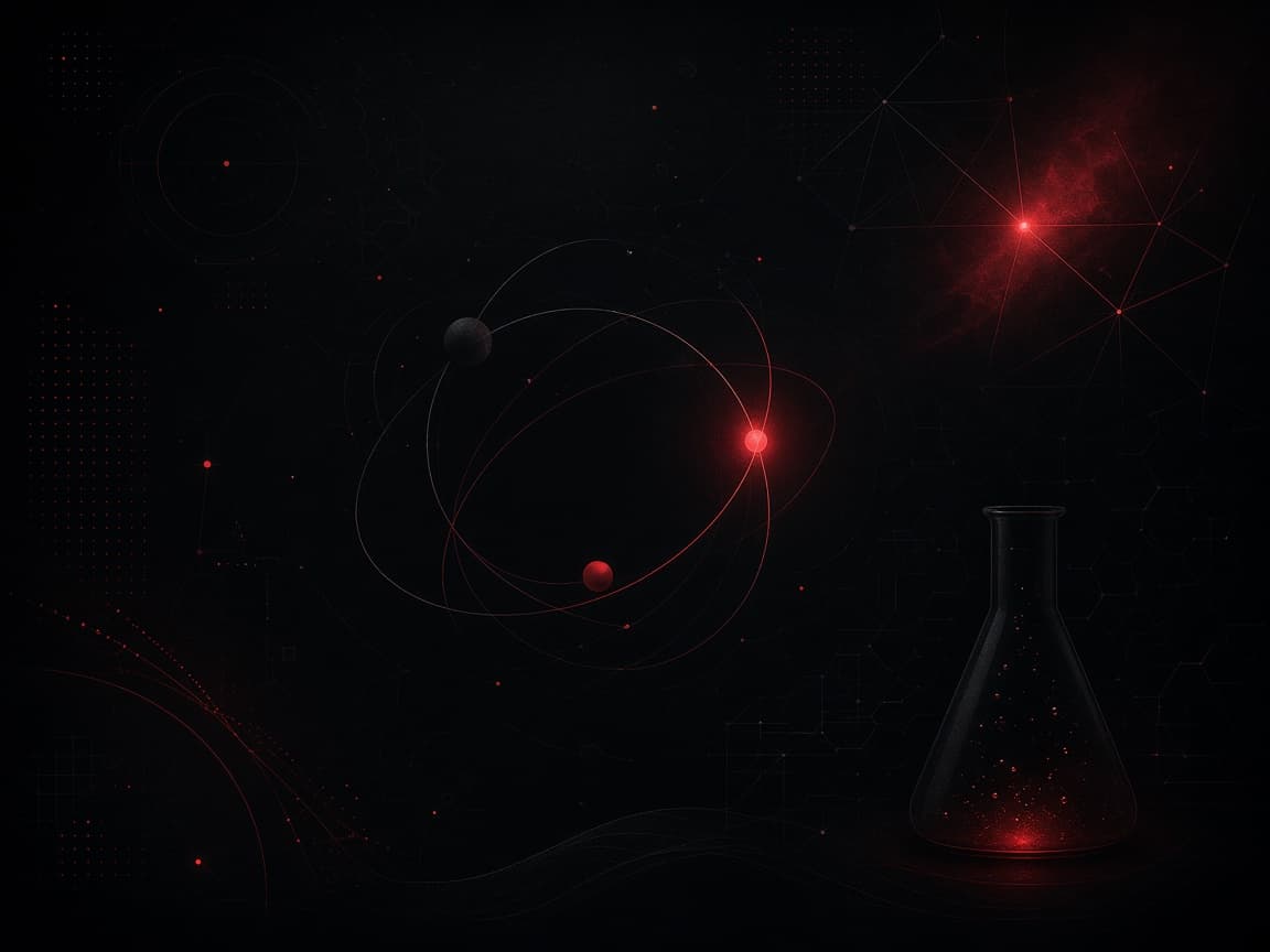 Abstract research and development atmosphere with orbital motifs